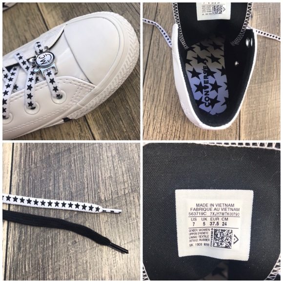 Conv&Miley Ctas HI White Black Stars✨W AUTHENTIC - Picture 7 of 8
